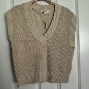 Madewell V-Neck Sweater Vest Textured Knit